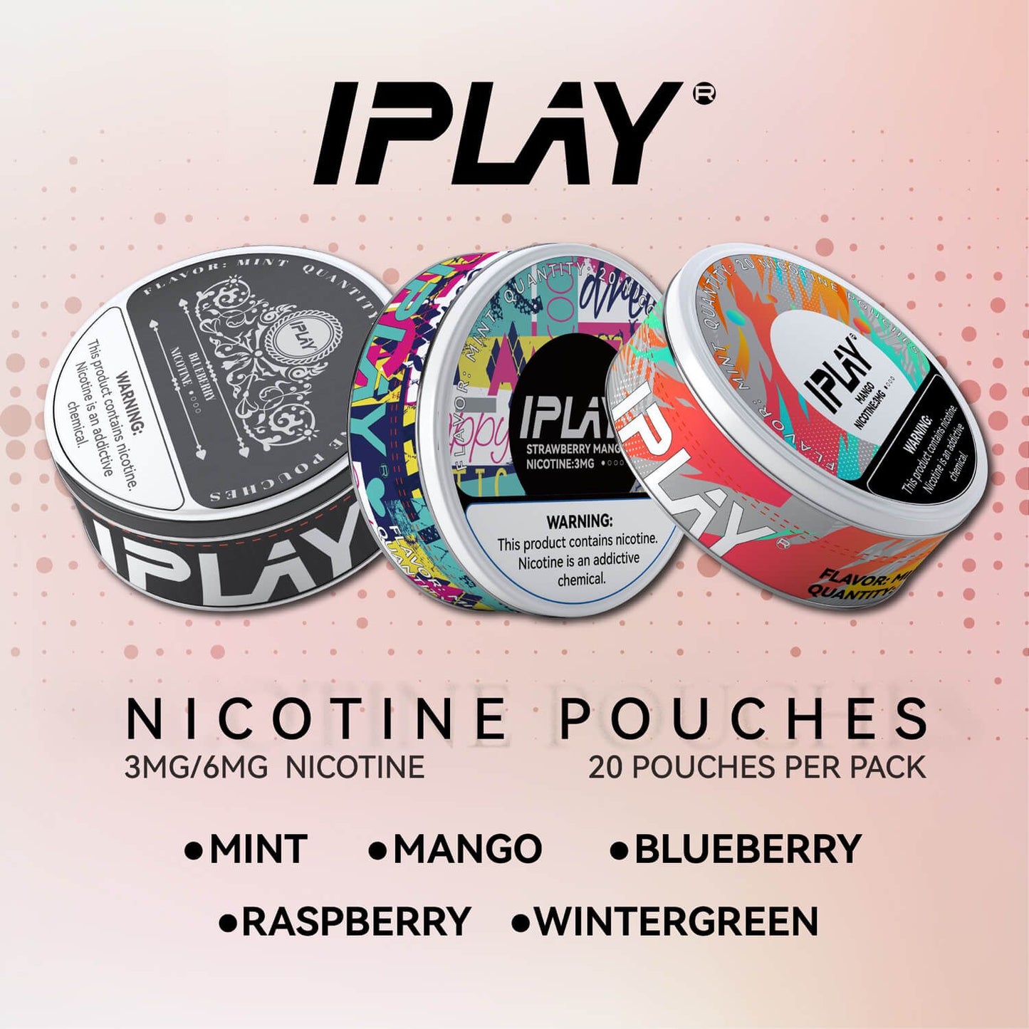 IPLAY SNUS 6MG 20 UNIDADES POR PAQUETE